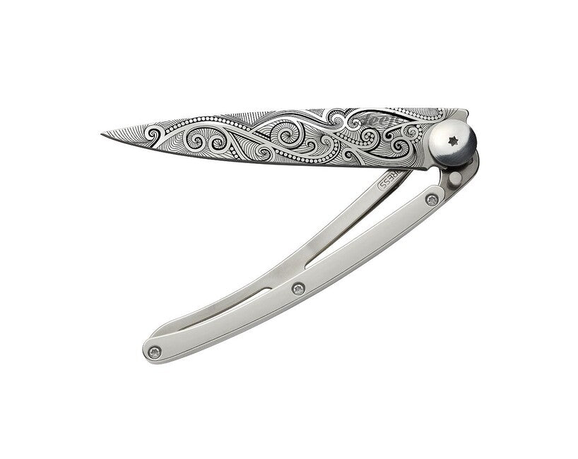 Deejo ORO coltello tatuaggio oro bianco Pacifico