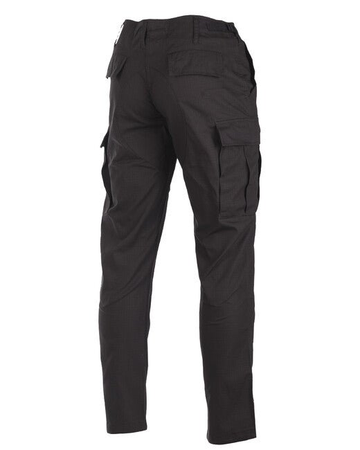 Mil-Tec US BDU SLIM FIT pantaloni da Campo rip-stop, neri