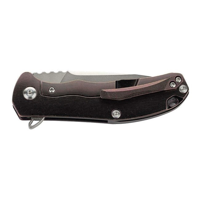 Herbertz Coltello a una mano 7,5 cm titanio, rosso-marrone
