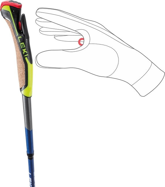 Leki Traveller FX.One Carbon bastoncini da nordic walking, argento-grigio-blu notte metallizzato scuro-giallo neon