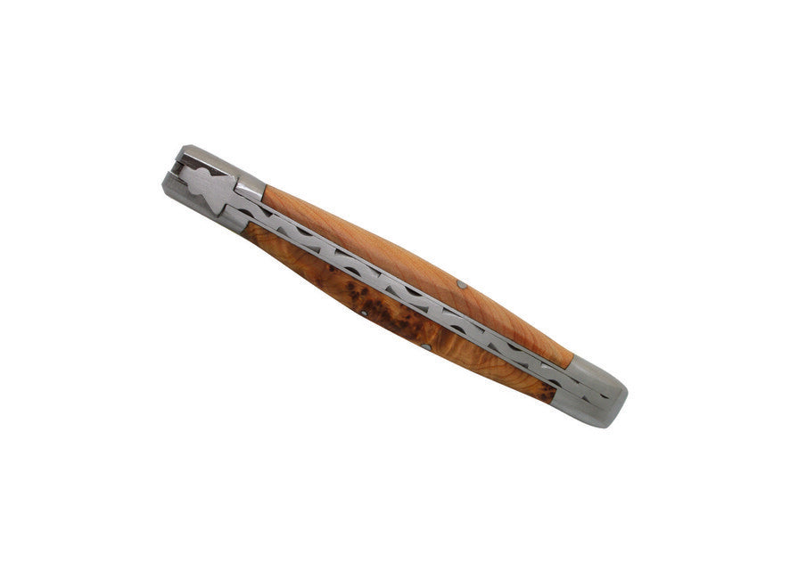 Laguiole DUB070 coltello tascabile lama 12 cm acciaio damasco manico ginepro