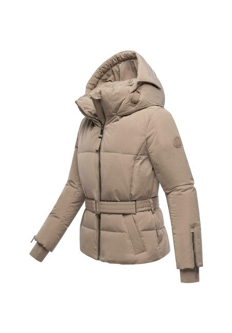 Marikoo Aleyna16 giacca invernale da donna con cappuccio, taupe grey