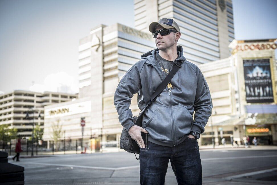 Helikon-Tex Urban Tactical Hoodie (FullZip) - melange nero-grigio