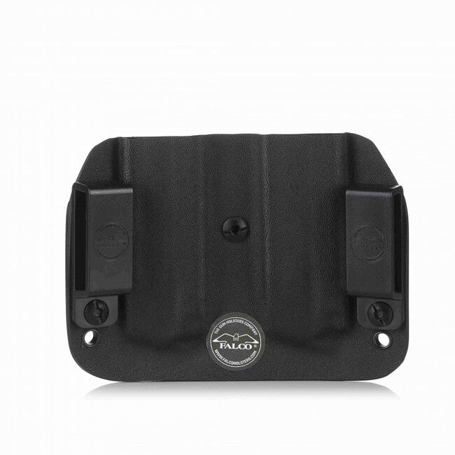 Falco Kydex F902 2021 fondina verticale per due caricatori Glock 17, nero a sinistra