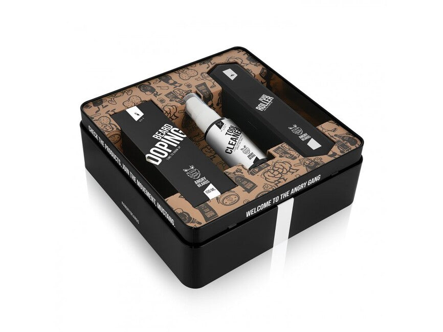 Angry Beards Roller & Doping Set per la crescita della barba e della barba