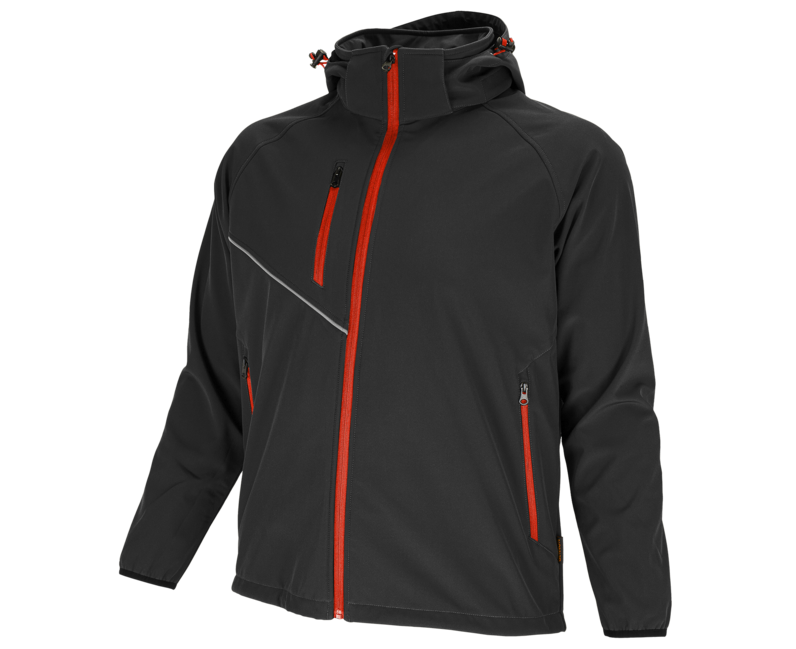 BENNON Force giacca softshell, nero/rosso
