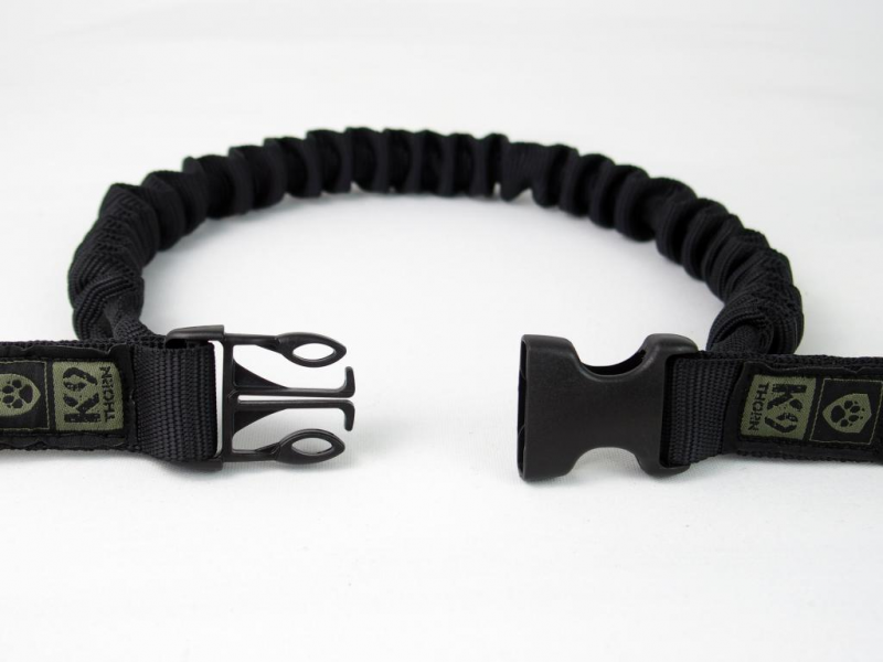 K9 Thorn Guinzaglio con ammortizzatore e moschettone, nero, XL