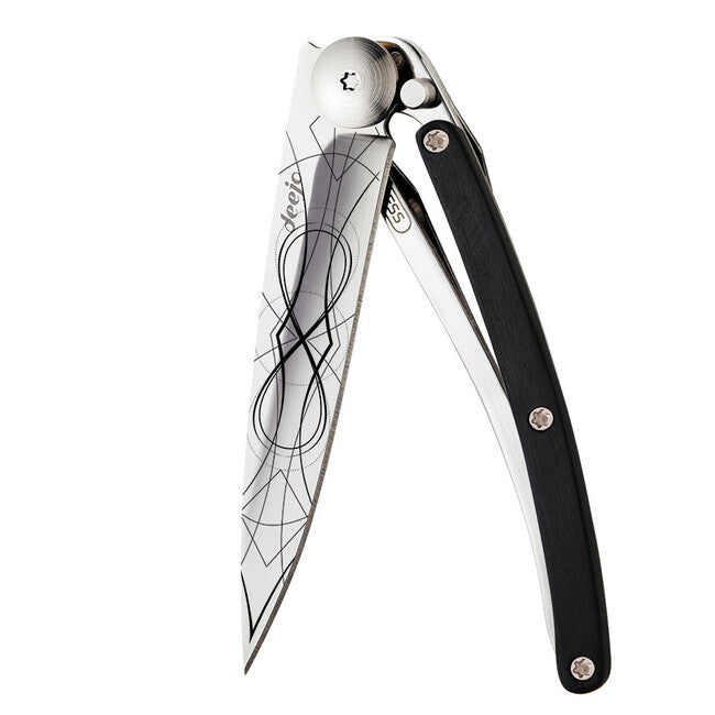Deejo Tattoo coltello di chiusura in legno d'ebano infinito