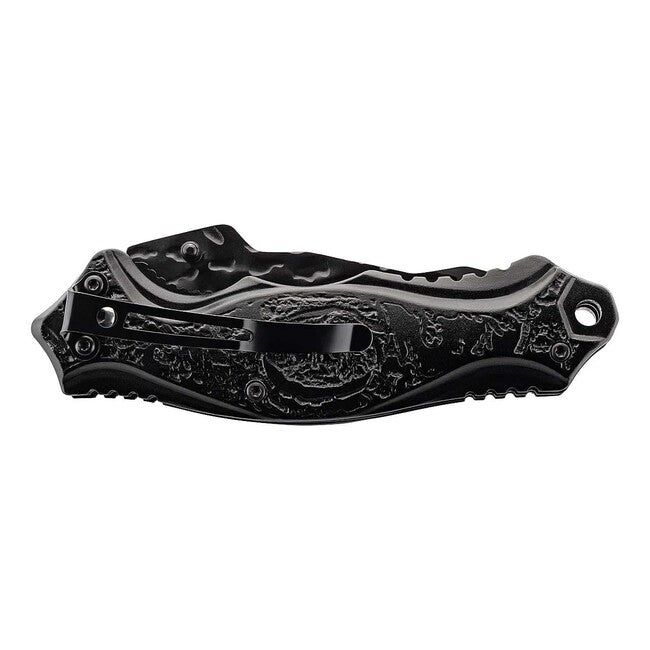 Herbertz a una mano coltello 8 cm, nero, motivo occhiello