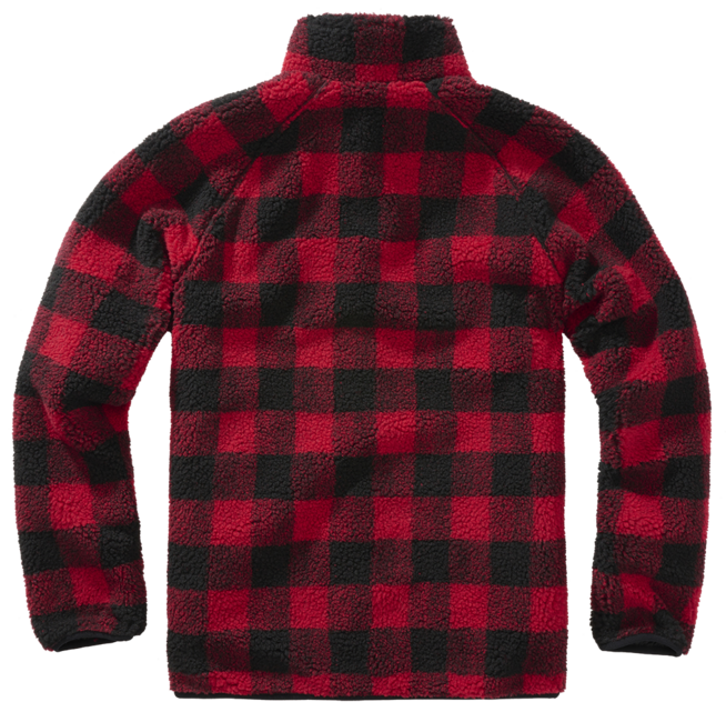 Brandit Teddyfleece giacca in pile, rosso/nero