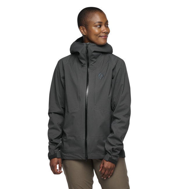 Black Diamond Highline Stretch Shell giacca impermeabile da donna, antracite