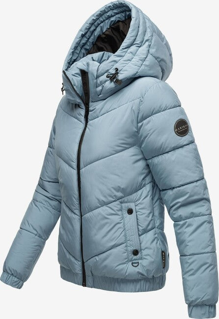 Marikoo Nayanaa giacca invernale corta da donna, blu polvere