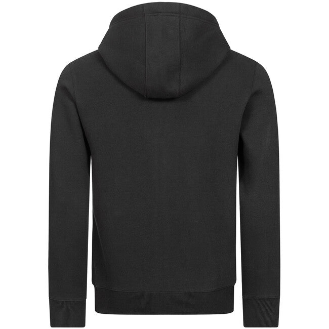 BENLEE felpa con cappuccio da uomo con zip logo sul petto, nera