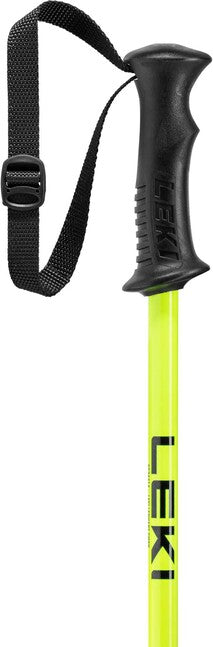 Leki Rider bastoncini da sci per bambini, nero giallo neon bianco