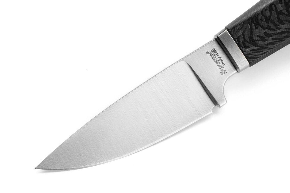 Lionsteel Willy WL1 CF coltello a lama fissa, con manico in fibra di carbonio
