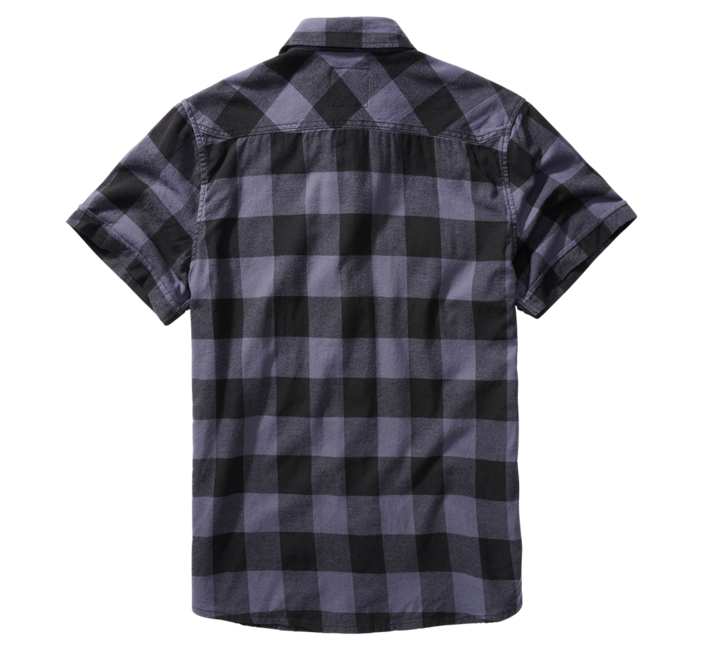 Brandit Check camicia a maniche corte, nero/grigio