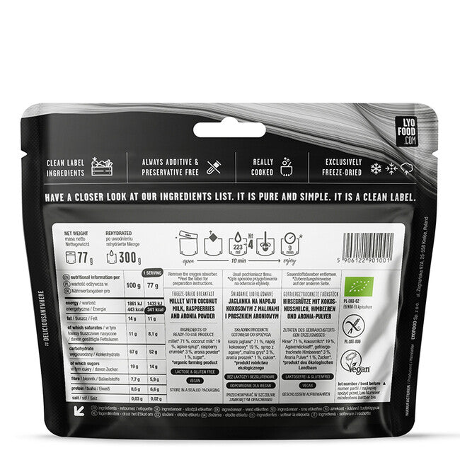 LYOfood Porridge con lamponi 370g
