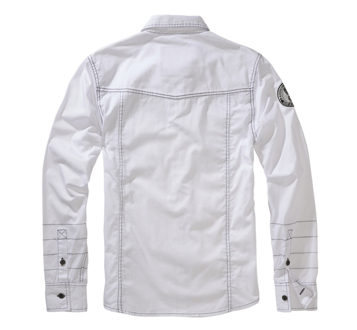Brandit Luis Vintage camicia a maniche lunghe, bianco