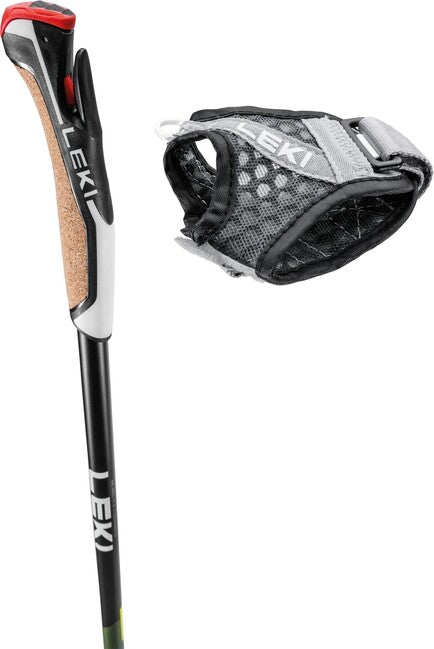 Leki Flash Carbon bastoncini da nordic walking, verde metallizzato-nero-giallo neon