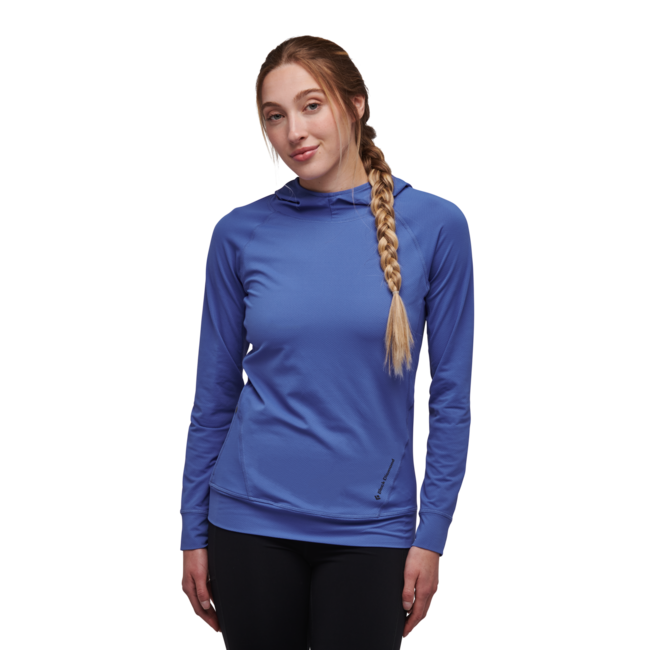 Black Diamond Alpenglow felpa da donna, blu pulito