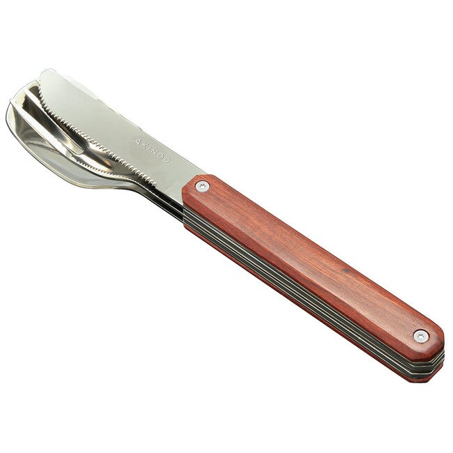 Akinod A01M00005 set di posate 12h34, legno di corallo