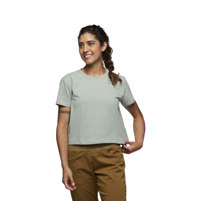 Black Diamond Bd Stripe maglietta a maniche corte da donna, verde schiuma-verde chiaro