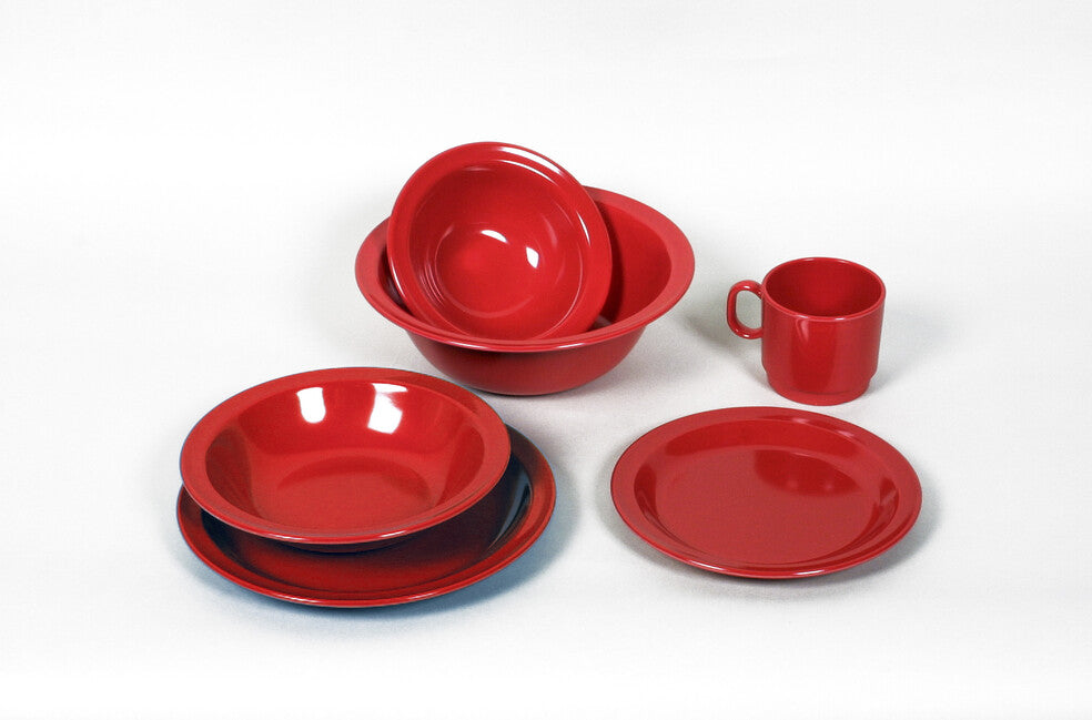 Waca Piatto piano in melamina diametro 23,5 cm, rosso