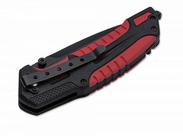 Böker Plus Savior 1 coltello da soccorso 8,4 cm, nero-rosso, plastica, gomma, fodero in nylon