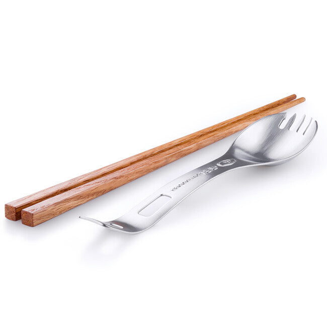 GSI Outdoors Glacier forchetta in acciaio inox con bacchette in legno