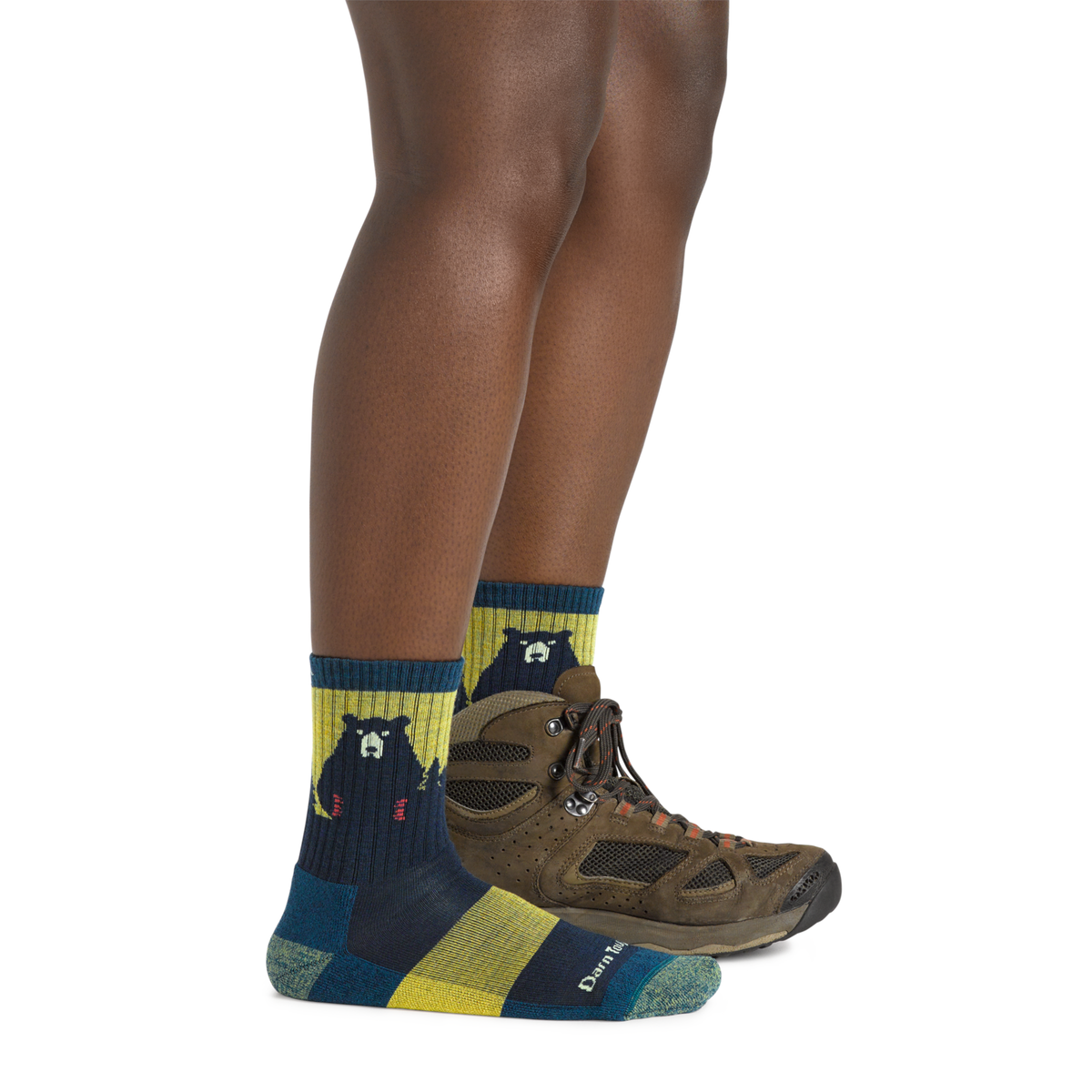 Darn Tough Bear Town Micro Crew Lightweight calze da trekking con imbottitura, Dark Teal