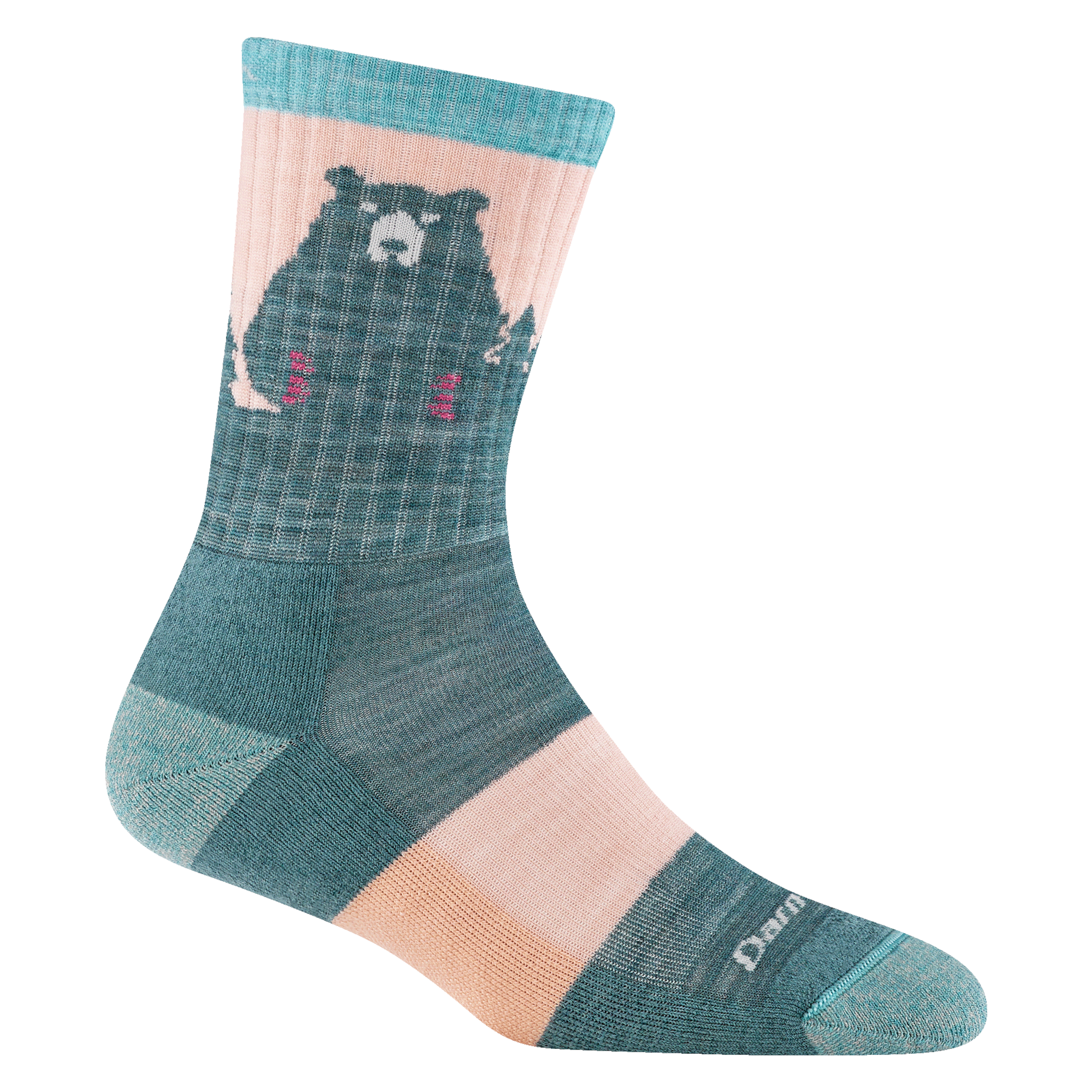 Darn Tough Bear Town Micro Crew Lightweight pohodniške nogavice z blazinjenjem, Quartz