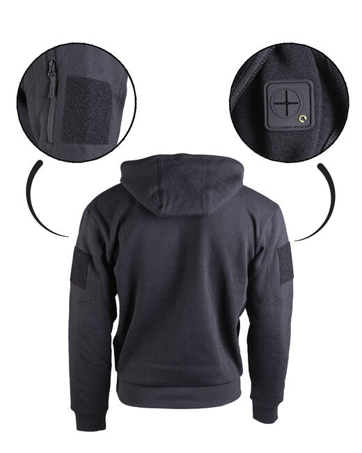 Mil-Tec felpa tattica con cappuccio, nera