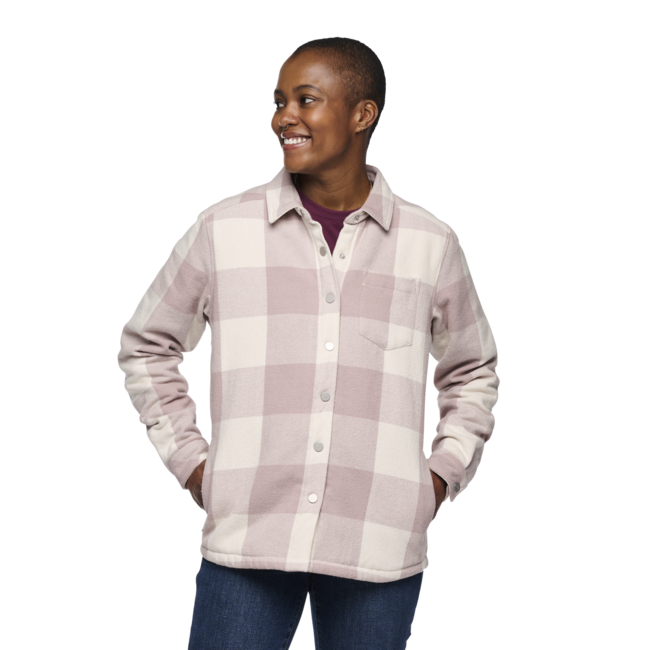 Black Diamond Project Camicia di flanella foderata, plaid bianco-malva pallido