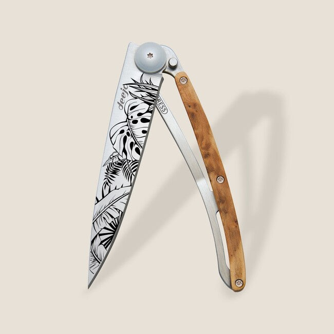 Deejo Tattoo wood Jungle coltello di chiusura