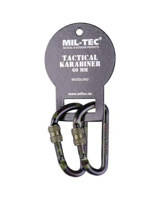 Mil-Tec moschettone tattico 60 mm Woodland, pair