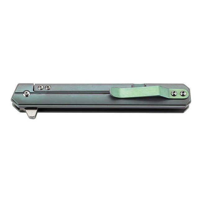 Herbertz 9 cm a una mano coltello, titanio, finitura verde