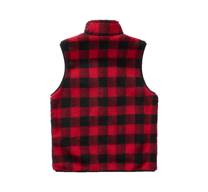 Brandit Teddyfleece gilet in pile, rosso/nero