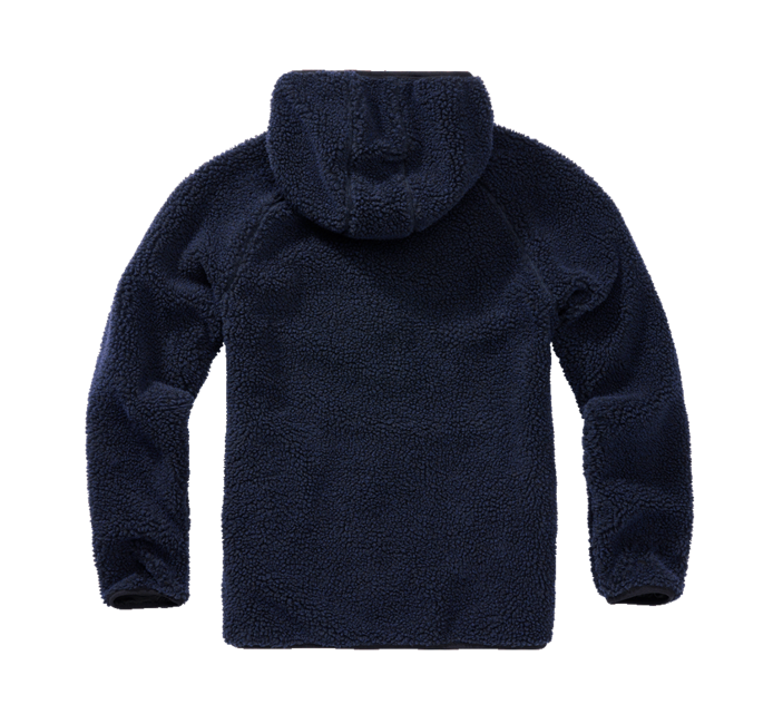Brandit Teddyfleece Worker giacca in pile con cappuccio, blu navy