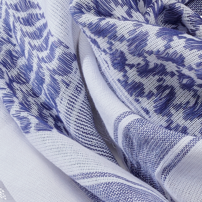 Brandit Shemag sciarpa, blu-bianco
