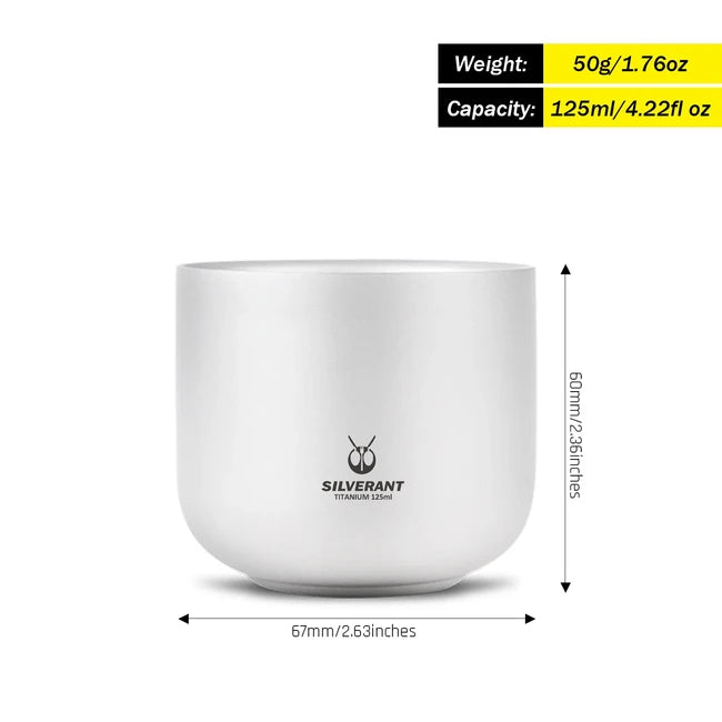 Silverant Tazza da té in titanio a doppia parete 125 ml