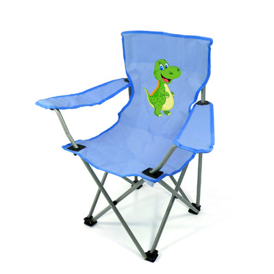 BasicNature Sedia da campeggio per bambini blu dinosauro