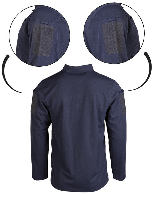 Mil-Tec Polo Tactical a maniche lunghe, blu
