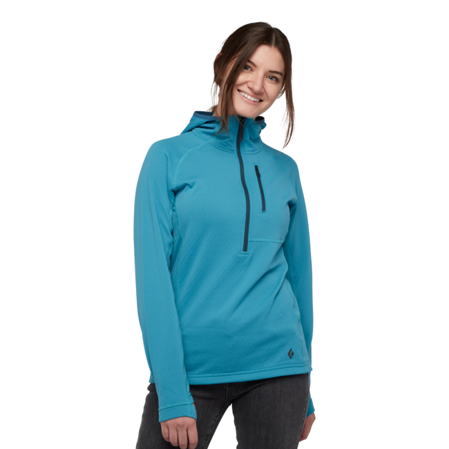Black Diamond Coefficient felpa da donna con cerniera, blu ceruleo