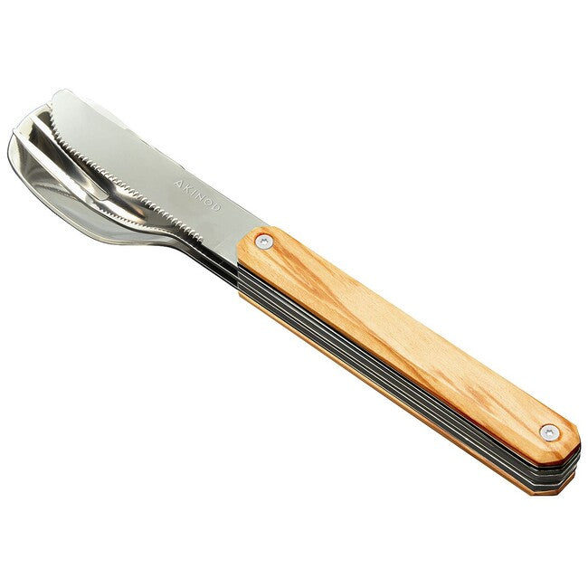 Akinod A01M00001 set di posate 12h34, legno d'oliva