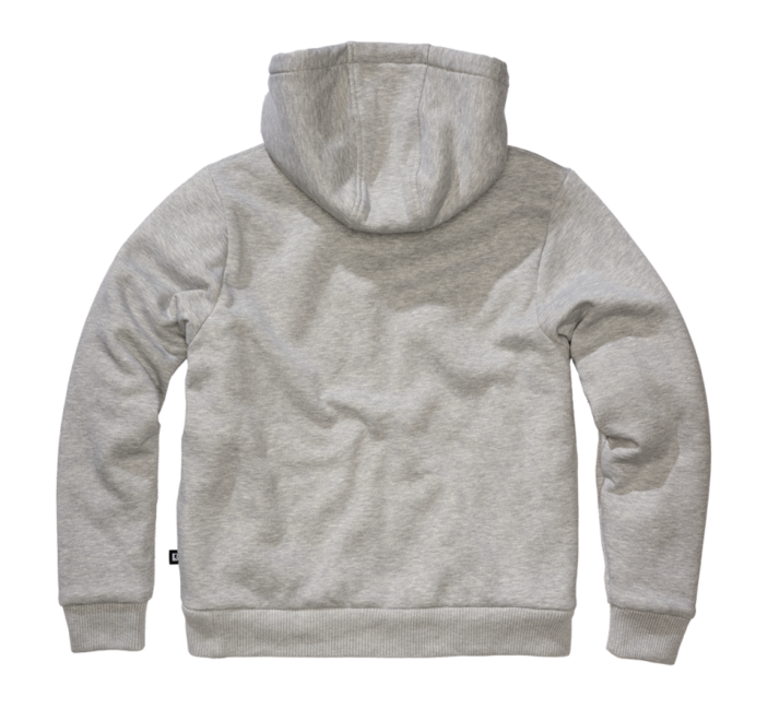 Brandit Sweatjacket Teddylining felpa da uomo con fodera calda, grigia melange