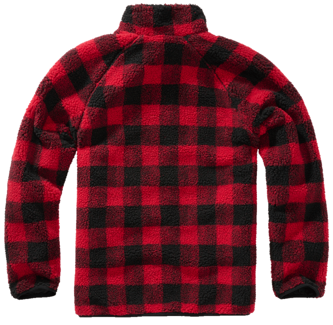 Brandit Teddyfleece Troyer giacca in pile, rosso/nero