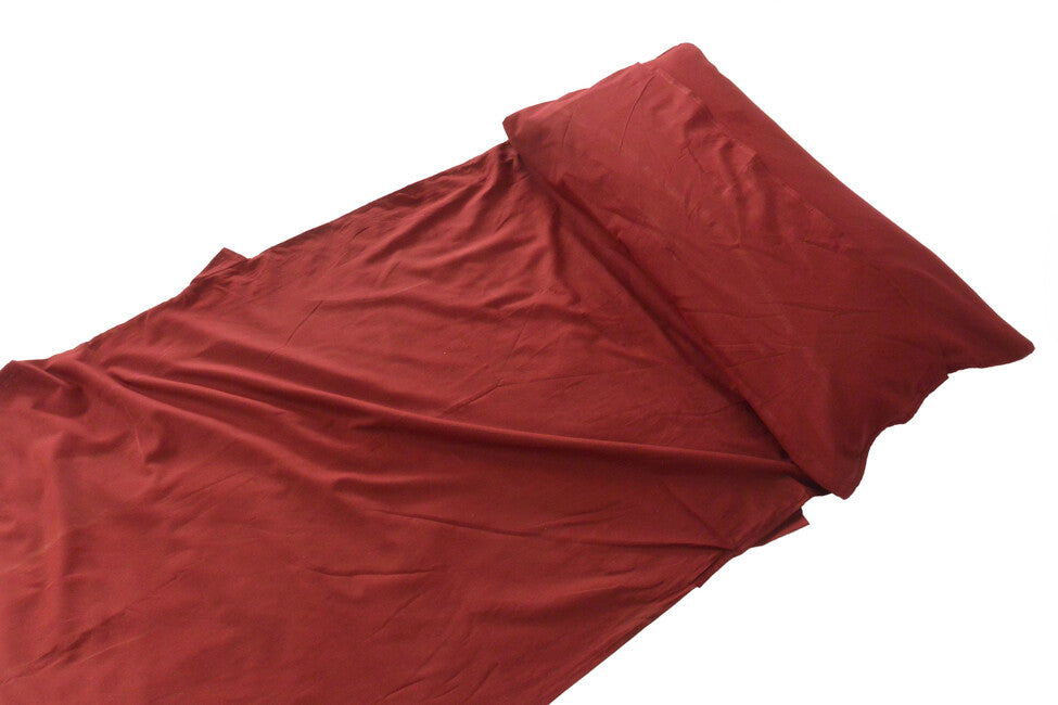 Origin Outdoors fodera rettangolare in cotone per sacco a pelo, bordeaux