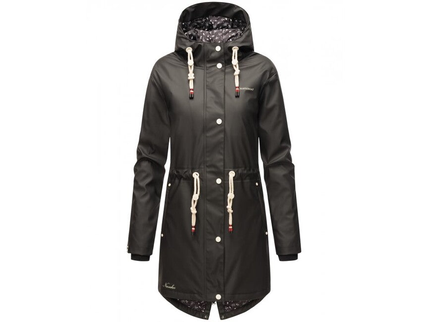 Navahoo Flower Of Ocean giacca impermeabile da donna, nera