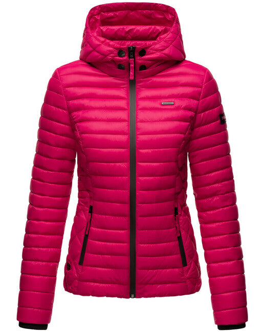 Marikoo Samtpfote giacca transitoria con cappuccio da donna, fucsia