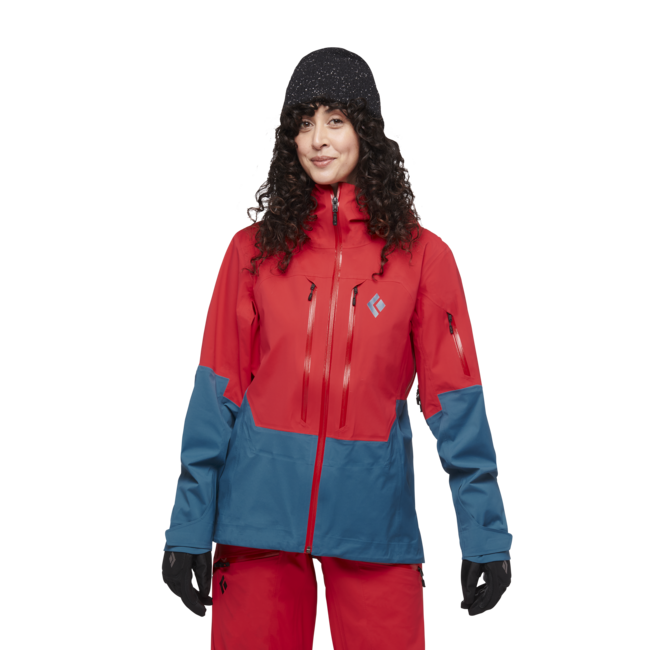 Black Diamond Recon Lt Stretch Shell da donna, rosso corallo e blu torrente